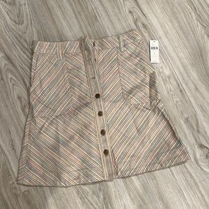 Anthropologie, striped cotton button down skirt, size 2